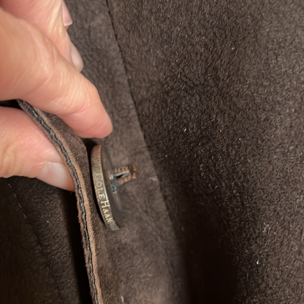 Vintage Cole Haan Country Brown Leather and Fur Coat Men’s Size Large - Picture 9 of 16